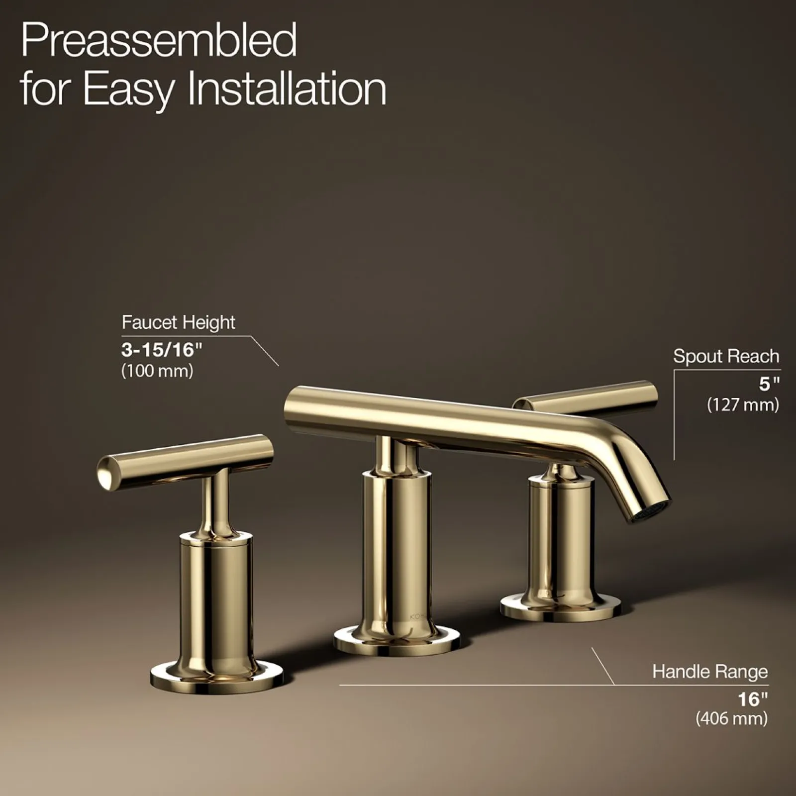 Widespread bathroom sink faucet with Lever handles, 1.2 gpm^Kohler