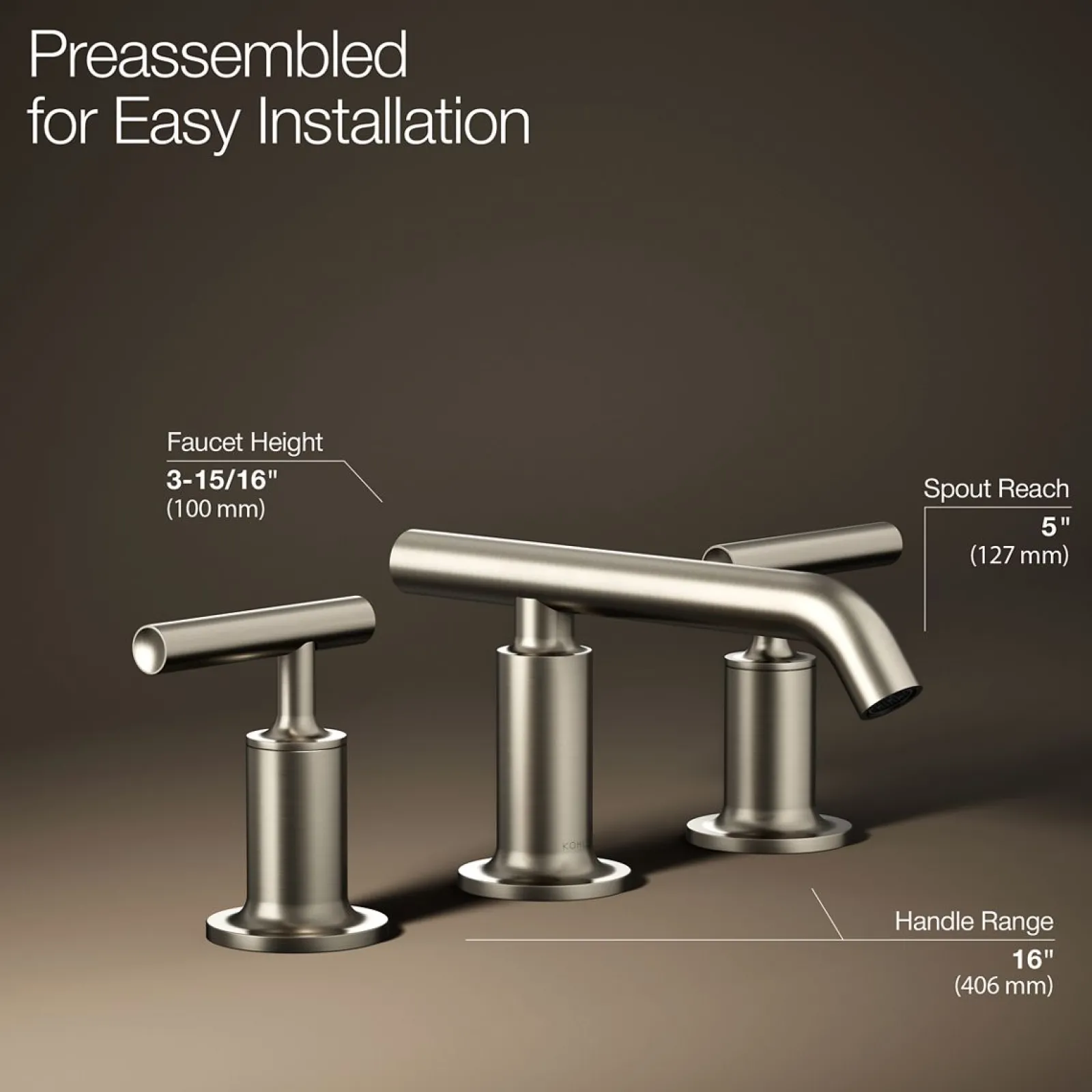 Widespread bathroom sink faucet with Lever handles, 1.2 gpm^Kohler