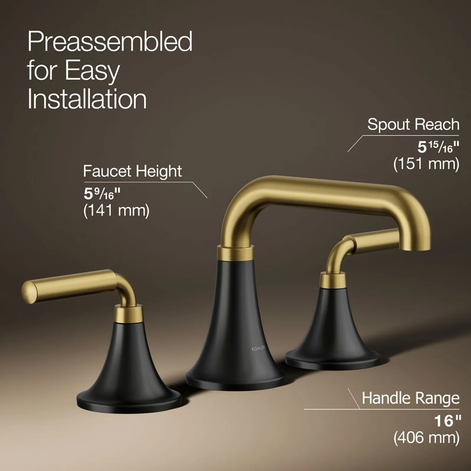 Widespread bathroom sink faucet, 0.5 gpm^Kohler Sale