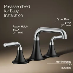 Widespread bathroom sink faucet, 0.5 gpm^Kohler Sale