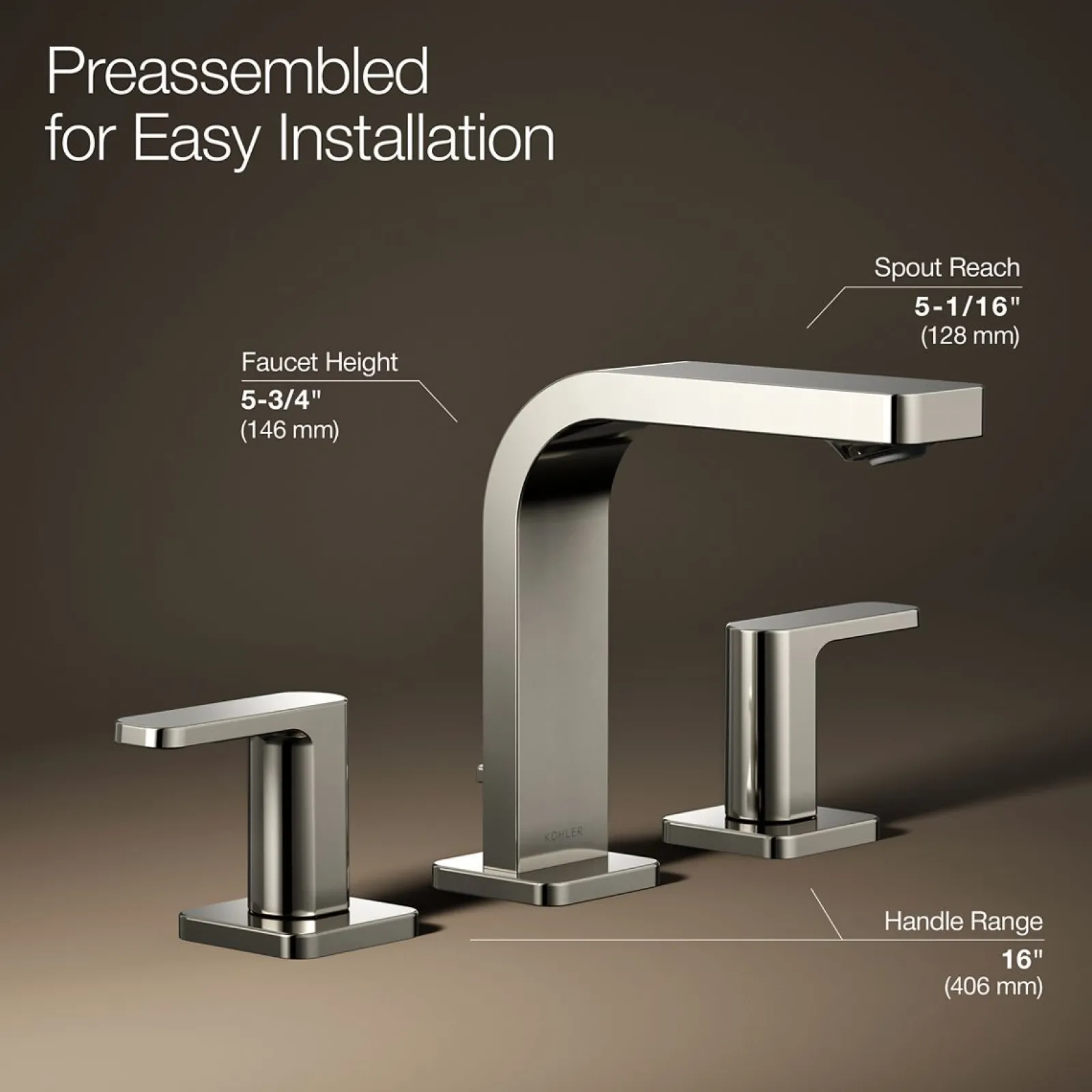 Widespread bathroom sink faucet, 1.0 gpm^Kohler New