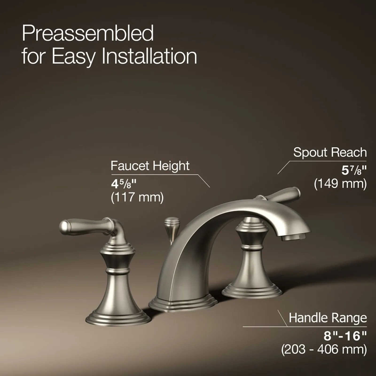 Widespread bathroom sink faucet, 1.2 gpm^Kohler New