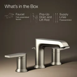 Widespread bathroom sink faucet, 1.2 gpm^Kohler Hot
