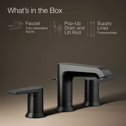 Widespread bathroom sink faucet, 1.2 gpm^Kohler Hot