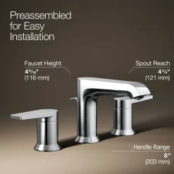 Widespread bathroom sink faucet, 1.2 gpm^Kohler Hot