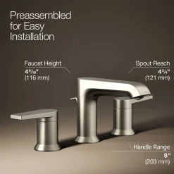 Widespread bathroom sink faucet, 1.2 gpm^Kohler Hot