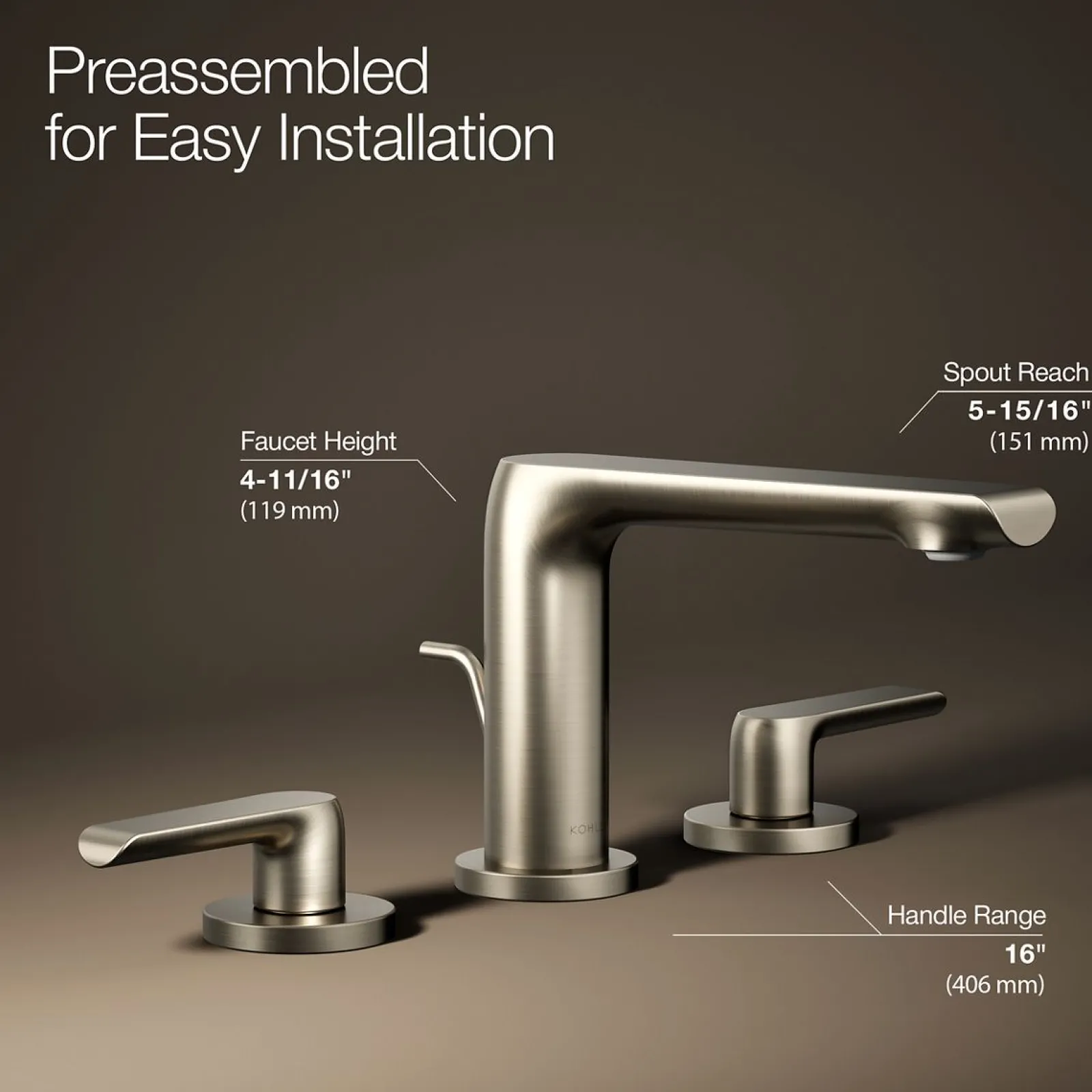 Widespread bathroom sink faucet, 1.2 gpm^Kohler New