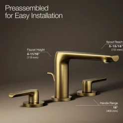 Widespread bathroom sink faucet, 1.2 gpm^Kohler New