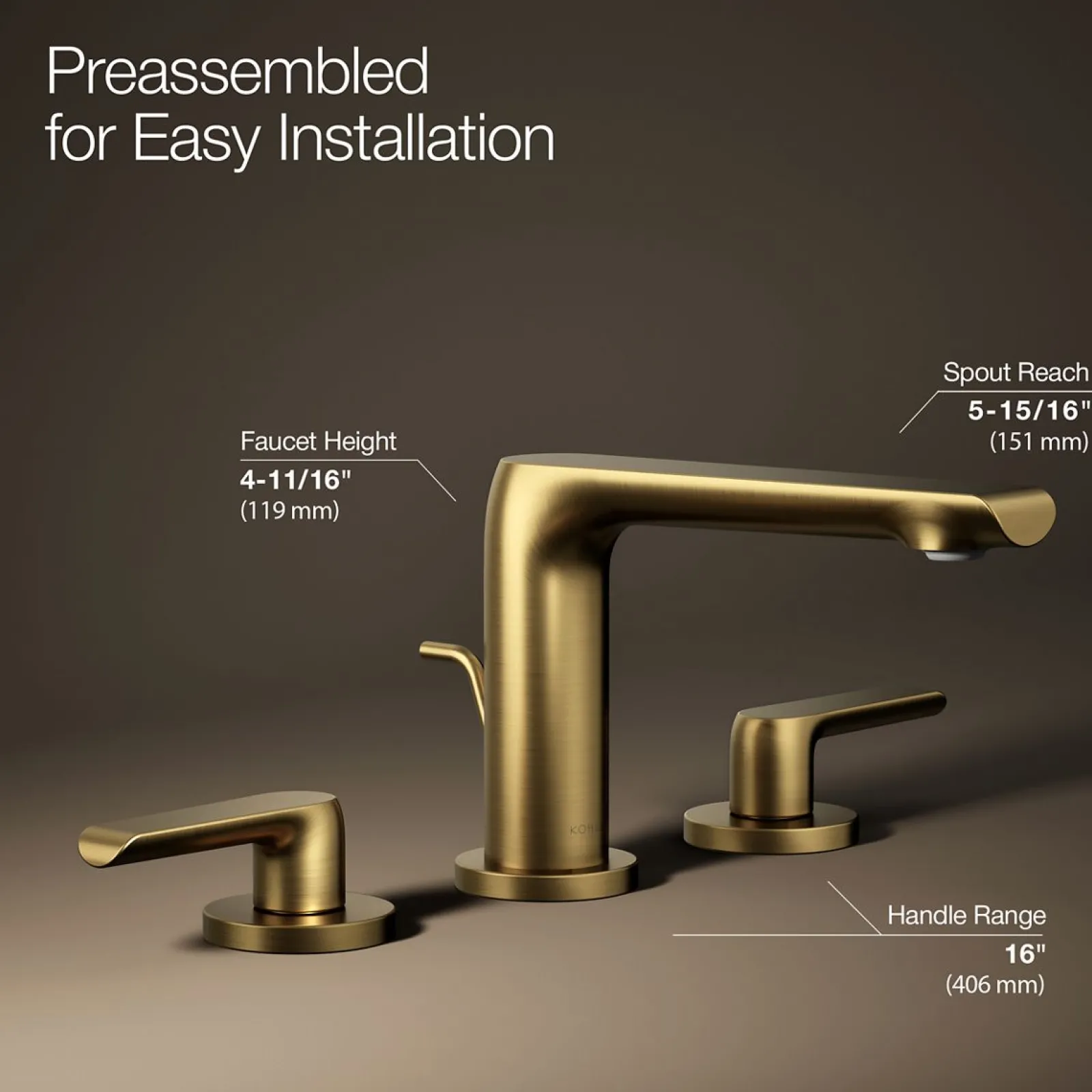 Widespread bathroom sink faucet, 1.2 gpm^Kohler New
