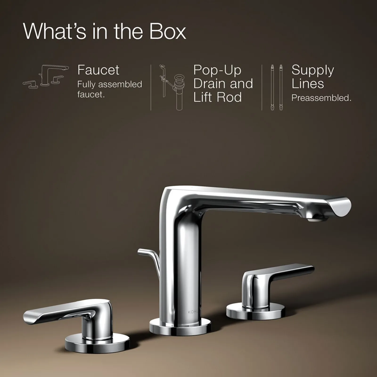Widespread bathroom sink faucet, 1.2 gpm^Kohler New