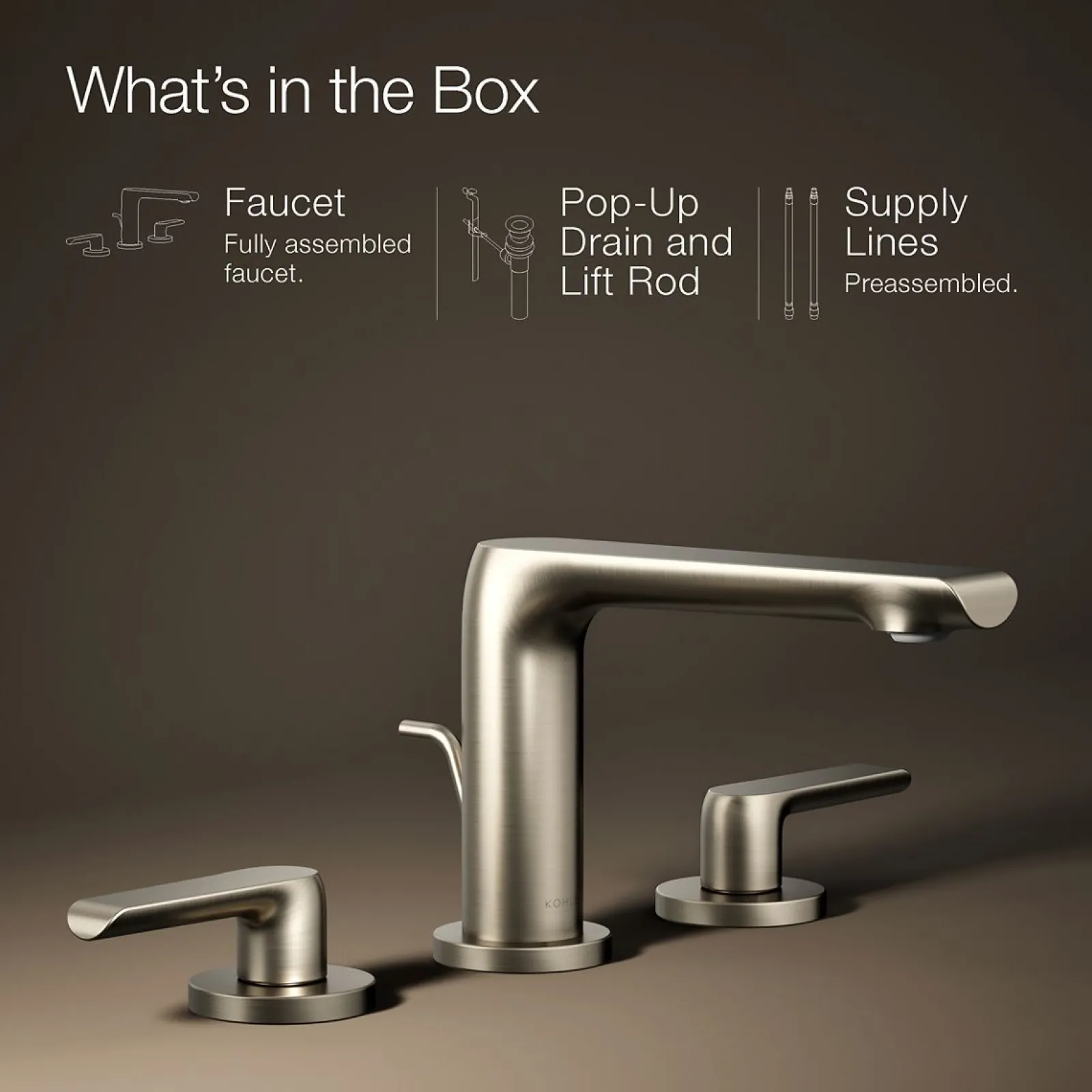 Widespread bathroom sink faucet, 1.2 gpm^Kohler New