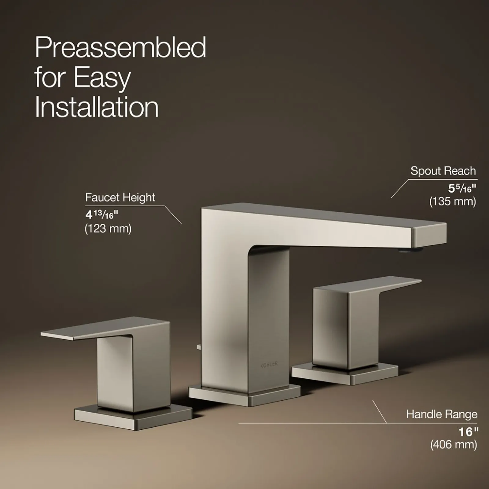 Widespread bathroom sink faucet, 0.5 gpm^Kohler New
