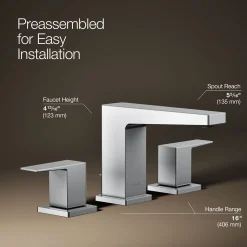 Widespread bathroom sink faucet, 0.5 gpm^Kohler New