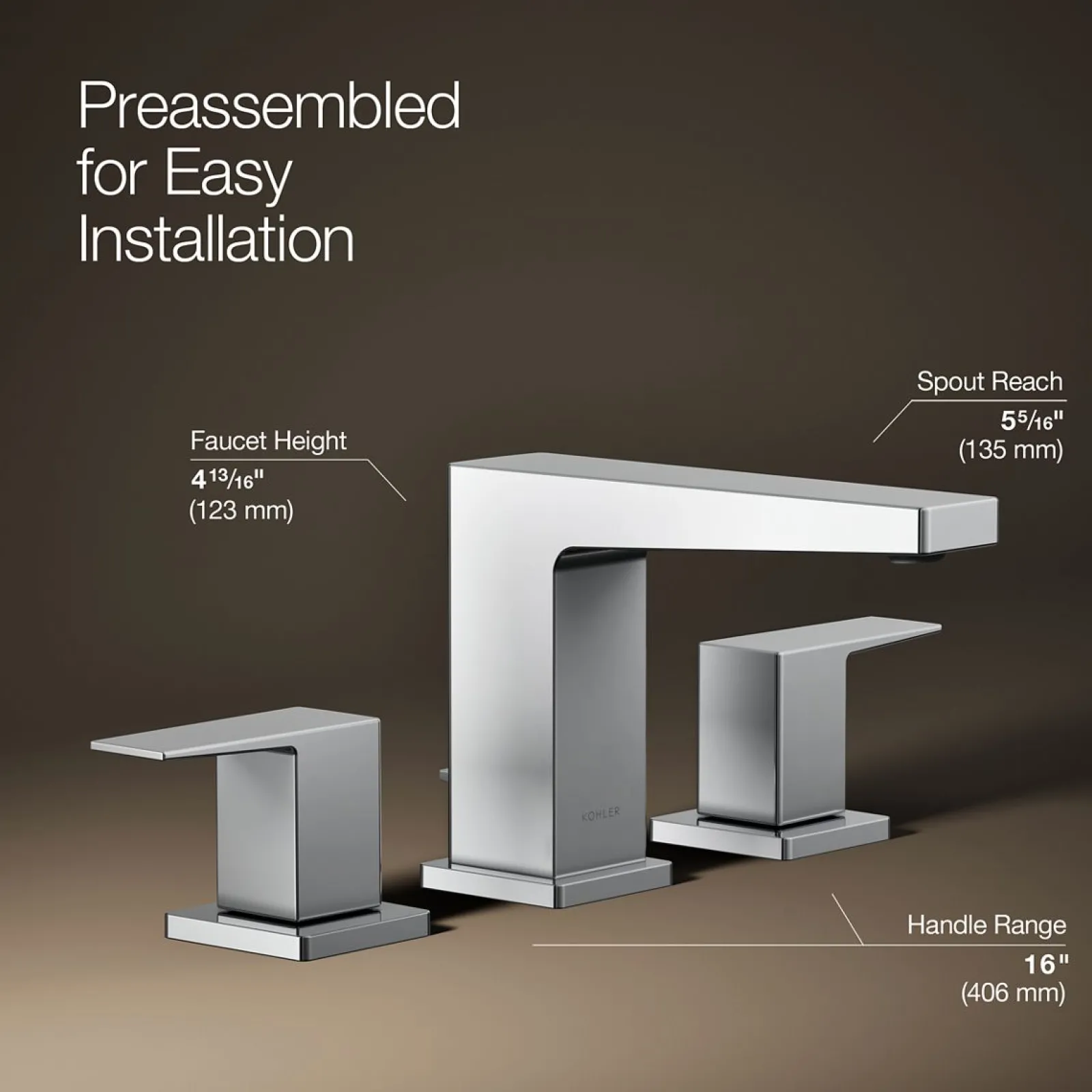 Widespread bathroom sink faucet, 0.5 gpm^Kohler New