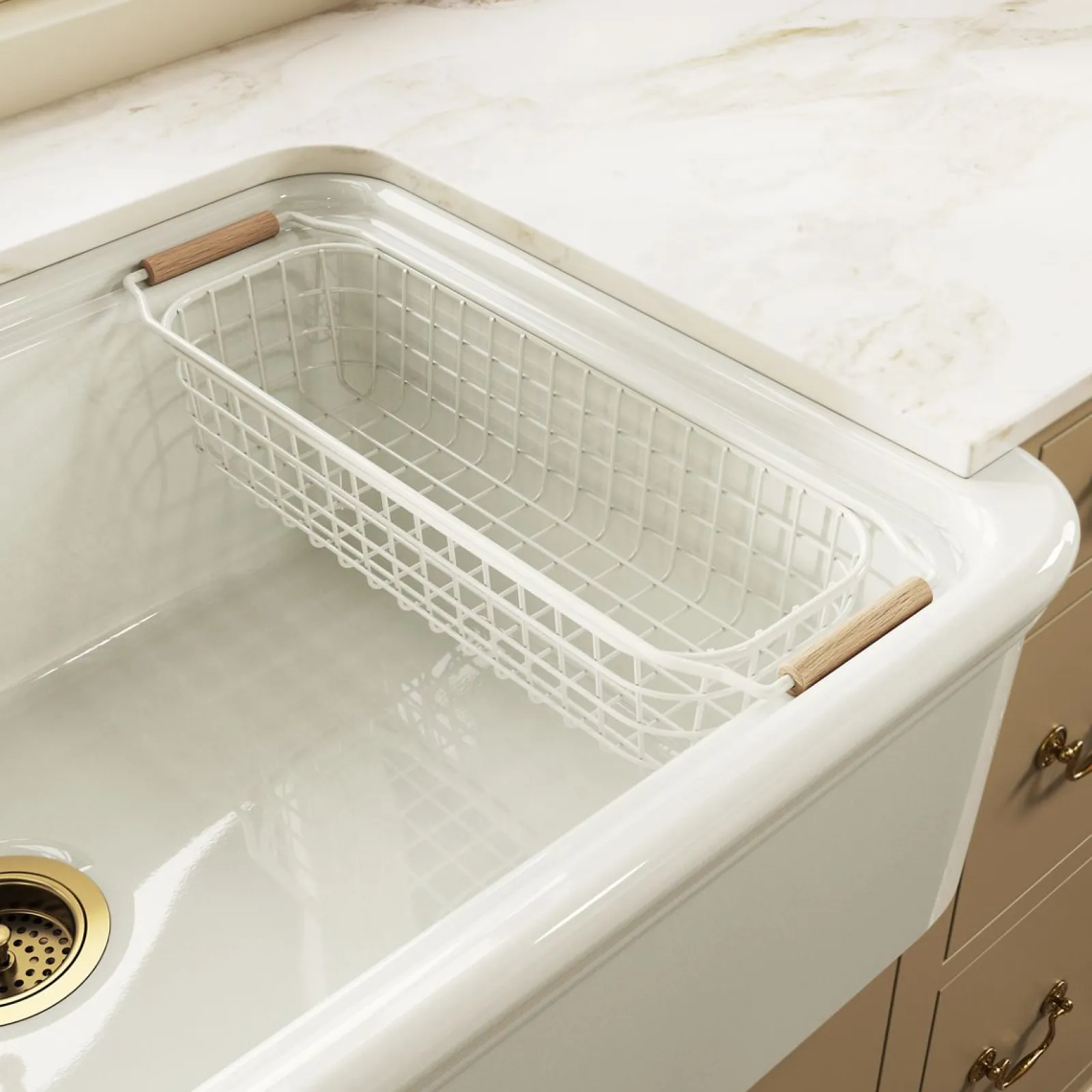 Wire sink basket for Audrine farmhouse kitchen sink^Kohler