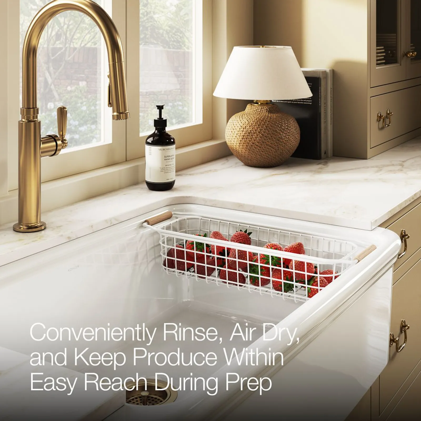 Wire sink basket for Audrine farmhouse kitchen sink^Kohler