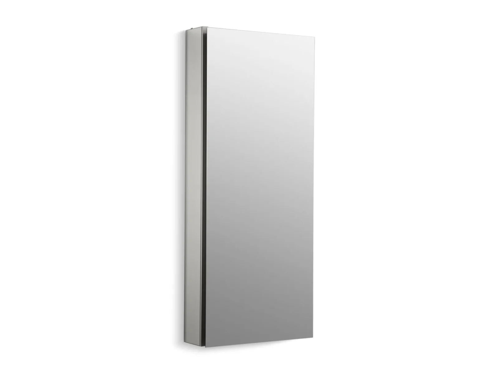 15" W x 36-1/8" H aluminum single-door medicine cabinet with 170 degree hinge^Kohler New