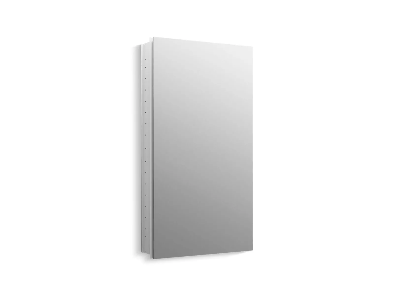 20-1/8" W x 36-1/8" H aluminum single-door medicine cabinet with 170 degree hinge^Kohler
