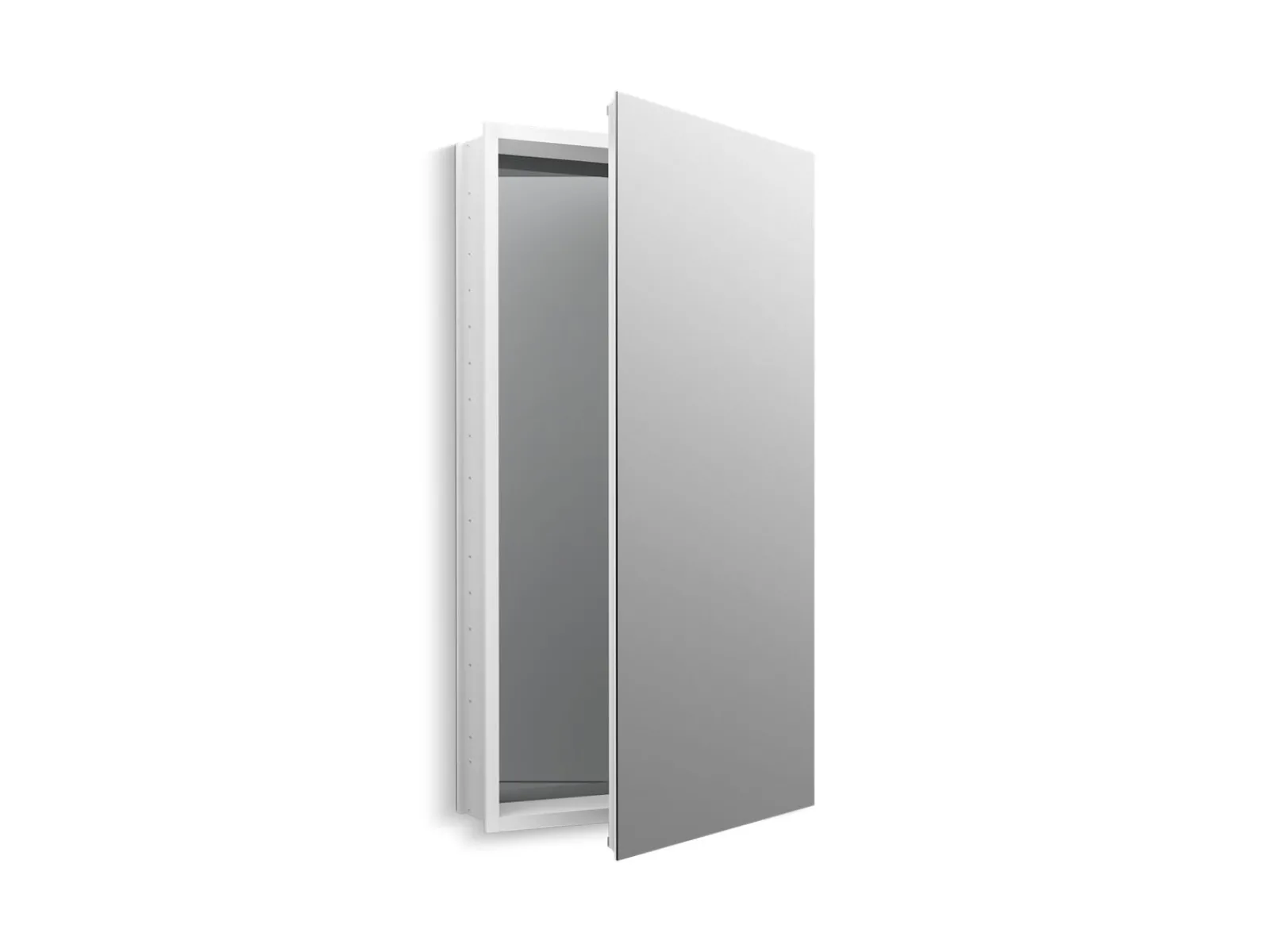 20-1/8" W x 36-1/8" H aluminum single-door medicine cabinet with 170 degree hinge^Kohler