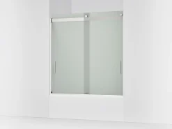 56-5/8"-59-5/8" W x 62" H bypass bath door with 1/4"-thick Frosted glass^Kohler New