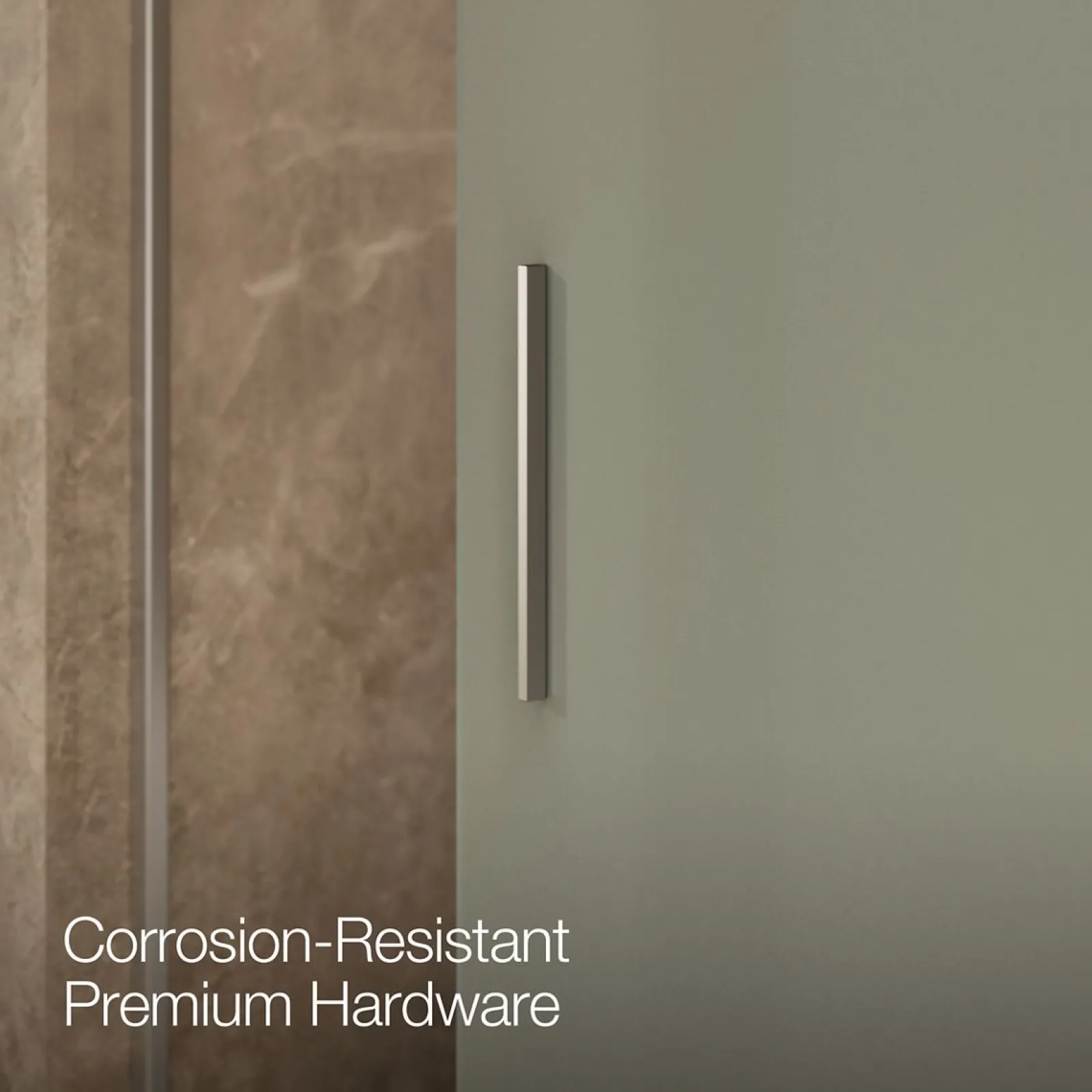 56-5/8"-59-5/8" W x 62" H bypass bath door with 1/4"-thick Frosted glass^Kohler New