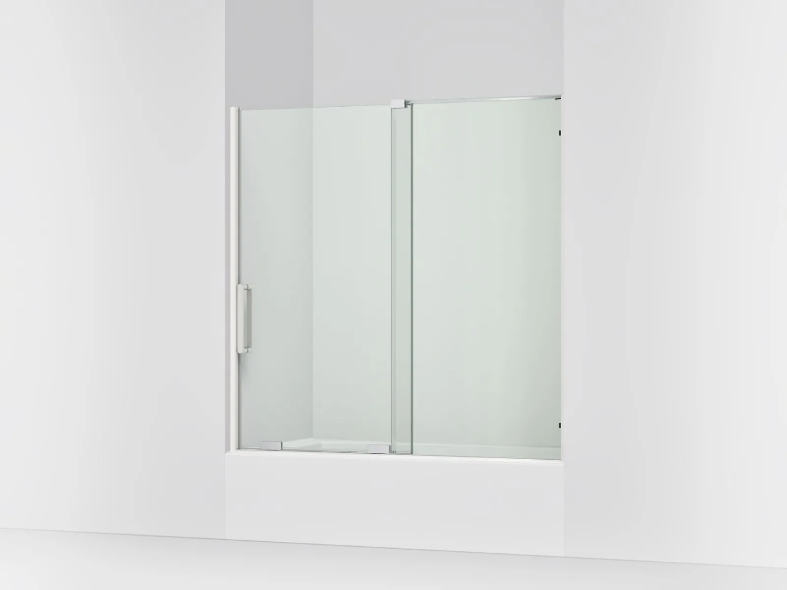 55-3/4"-59-3/4" W x 58-1/4" H bypass bath door with 5/16"-thick Crystal Clear glass^Kohler Best