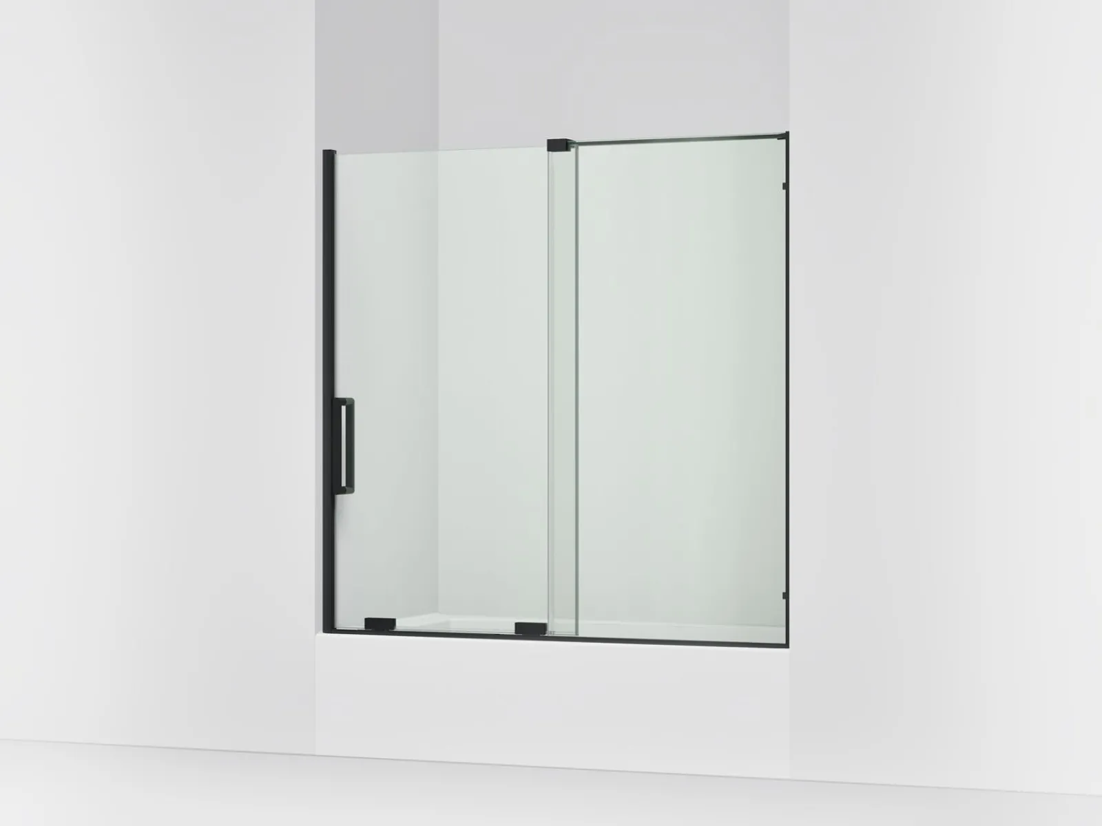 55-3/4"-59-3/4" W x 58-1/4" H bypass bath door with 5/16"-thick Crystal Clear glass^Kohler Best