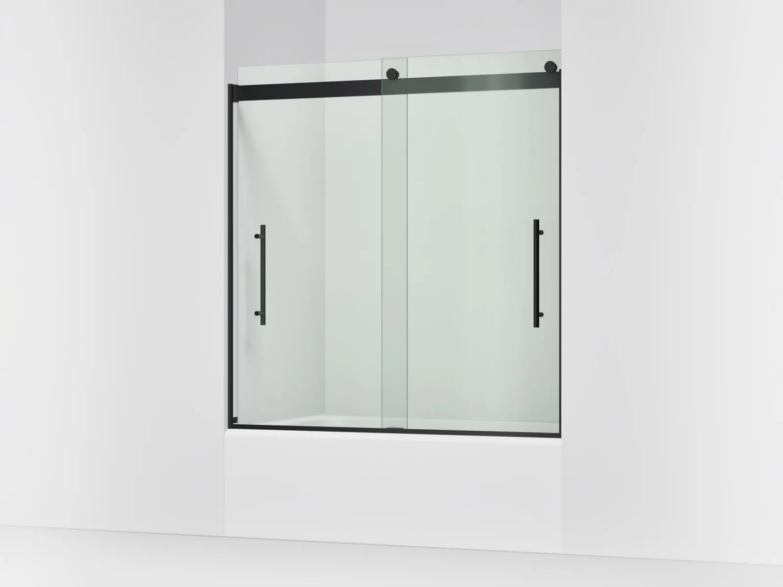 56-5/8"-59-5/8" W x 61.53" H bypass bath door with 5/16"-thick Crystal Clear glass^Kohler Hot