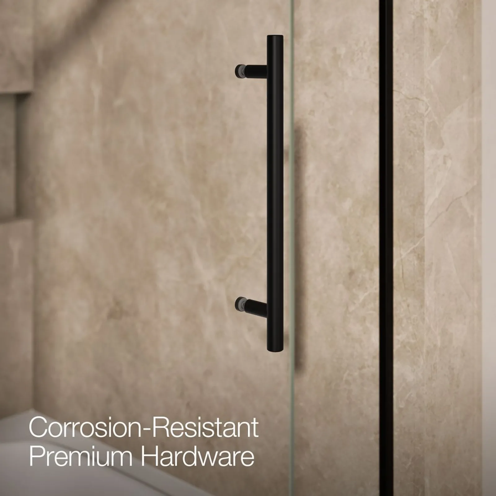 56-5/8"-59-5/8" W x 61.53" H bypass bath door with 5/16"-thick Crystal Clear glass^Kohler Hot