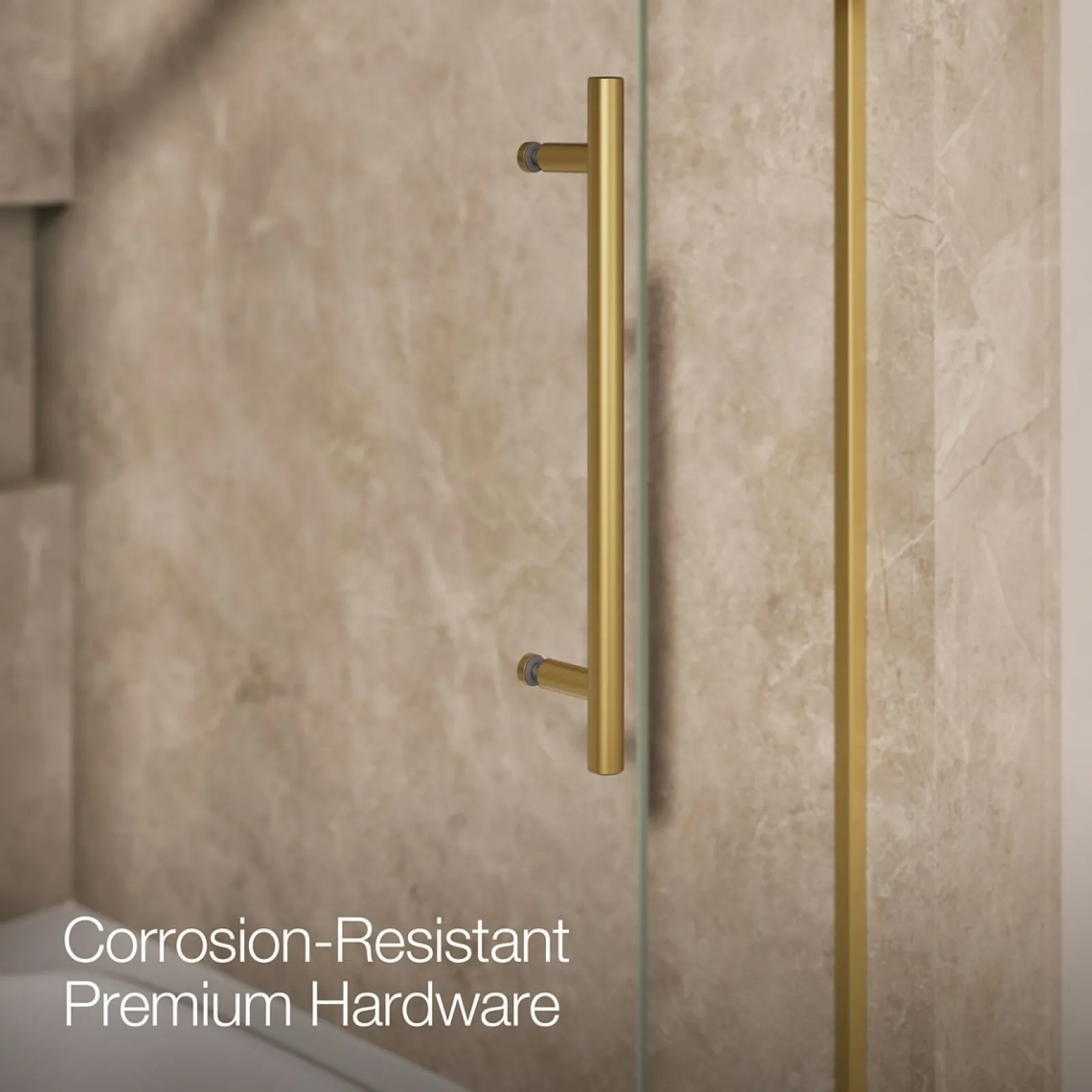 56-5/8"-59-5/8" W x 61.53" H bypass bath door with 5/16"-thick Crystal Clear glass^Kohler Hot