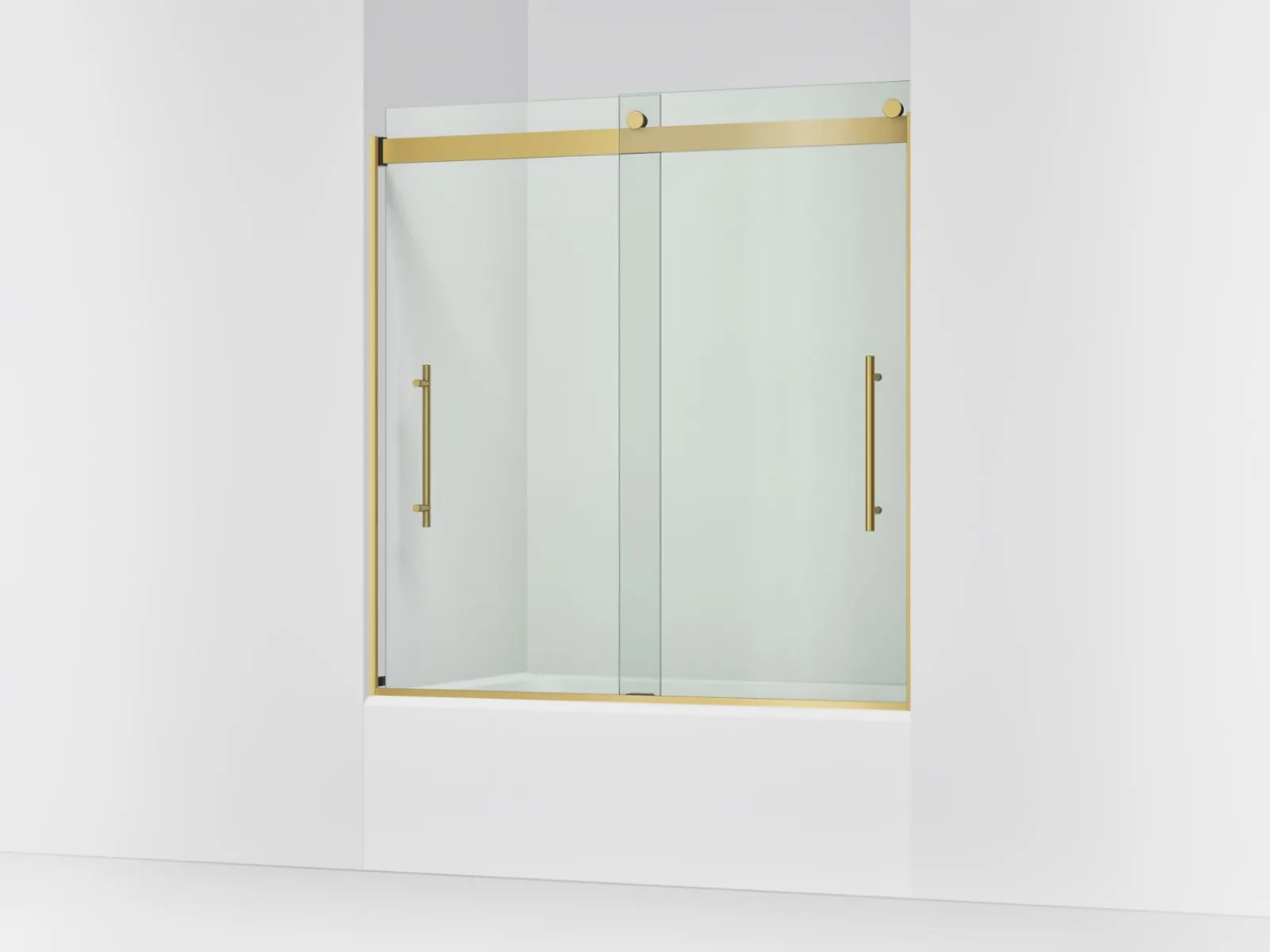 56-5/8"-59-5/8" W x 61.53" H bypass bath door with 5/16"-thick Crystal Clear glass^Kohler Hot
