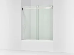 54"-60" W x 61-7/16" H bypass bath door with 3/8"-thick Crystal Clear glass^Kohler Hot
