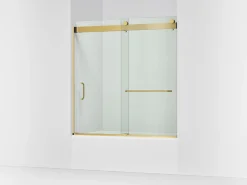 54"-60" W x 61-7/16" H bypass bath door with 3/8"-thick Crystal Clear glass^Kohler Hot