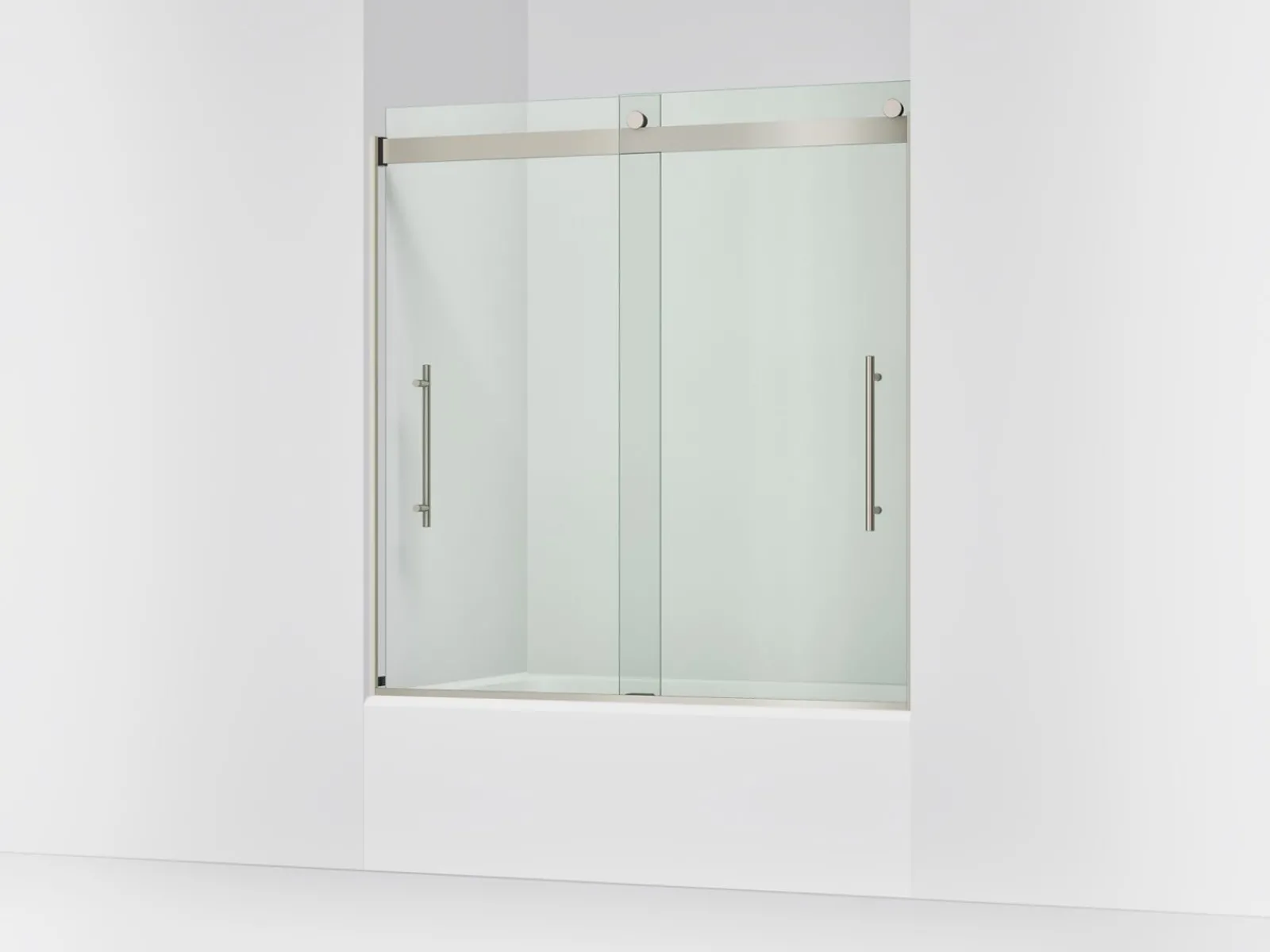 56-5/8"-59-5/8" W x 61.53" H bypass bath door with 3/8"-thick Crystal Clear glass^Kohler Best