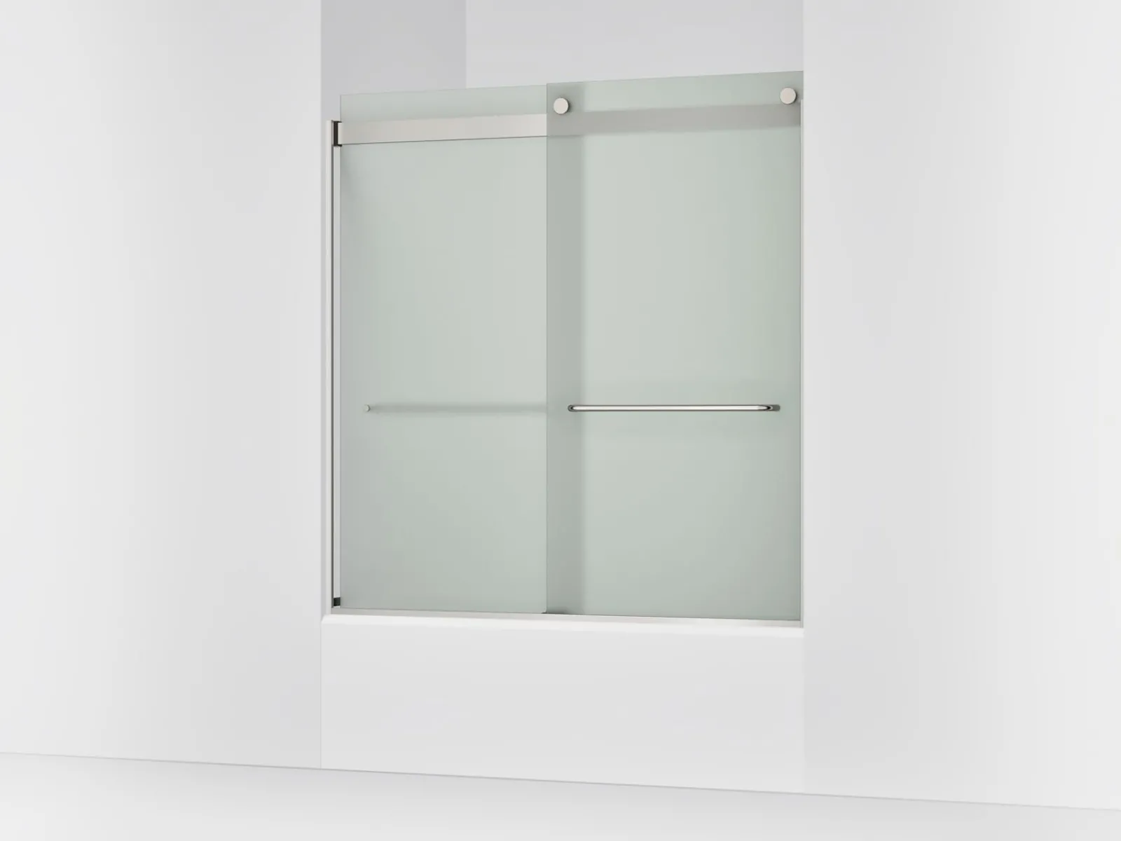 56-5/8"-59-5/8" W x 62" H bypass bath door with 1/4"-thick Frosted glass^Kohler New