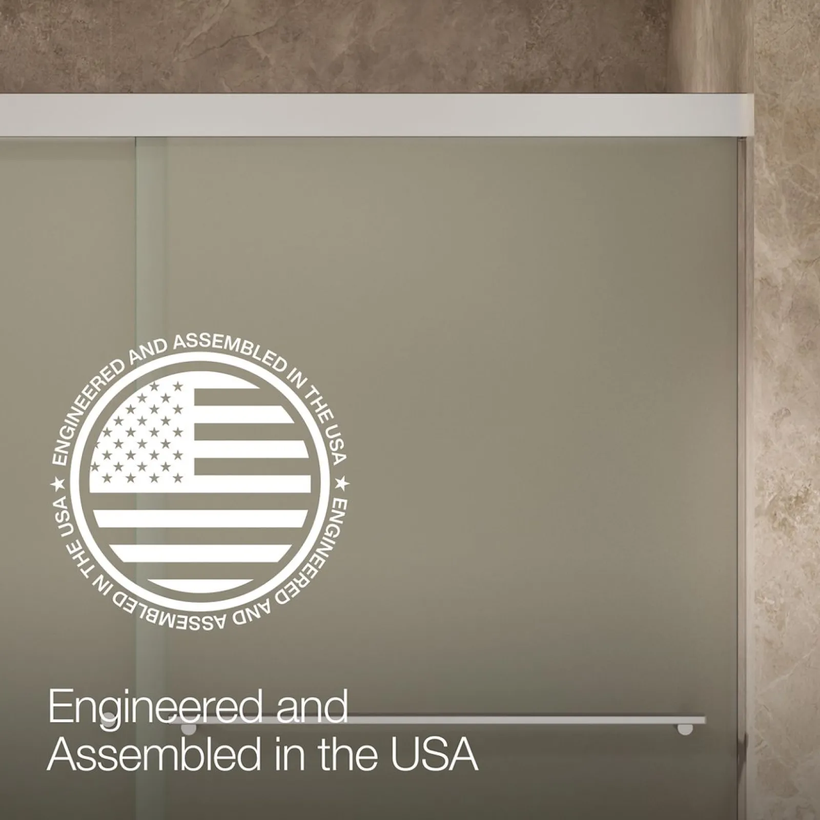 55-5/8"-59-5/8" W x 62" H bypass bath door with 5/16"-thick Frosted glass^Kohler