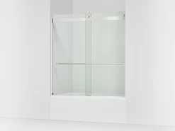 56-5/8"-59-5/8" W x 61.53" H bypass bath door with 3/8"-thick Crystal Clear glass^Kohler Hot