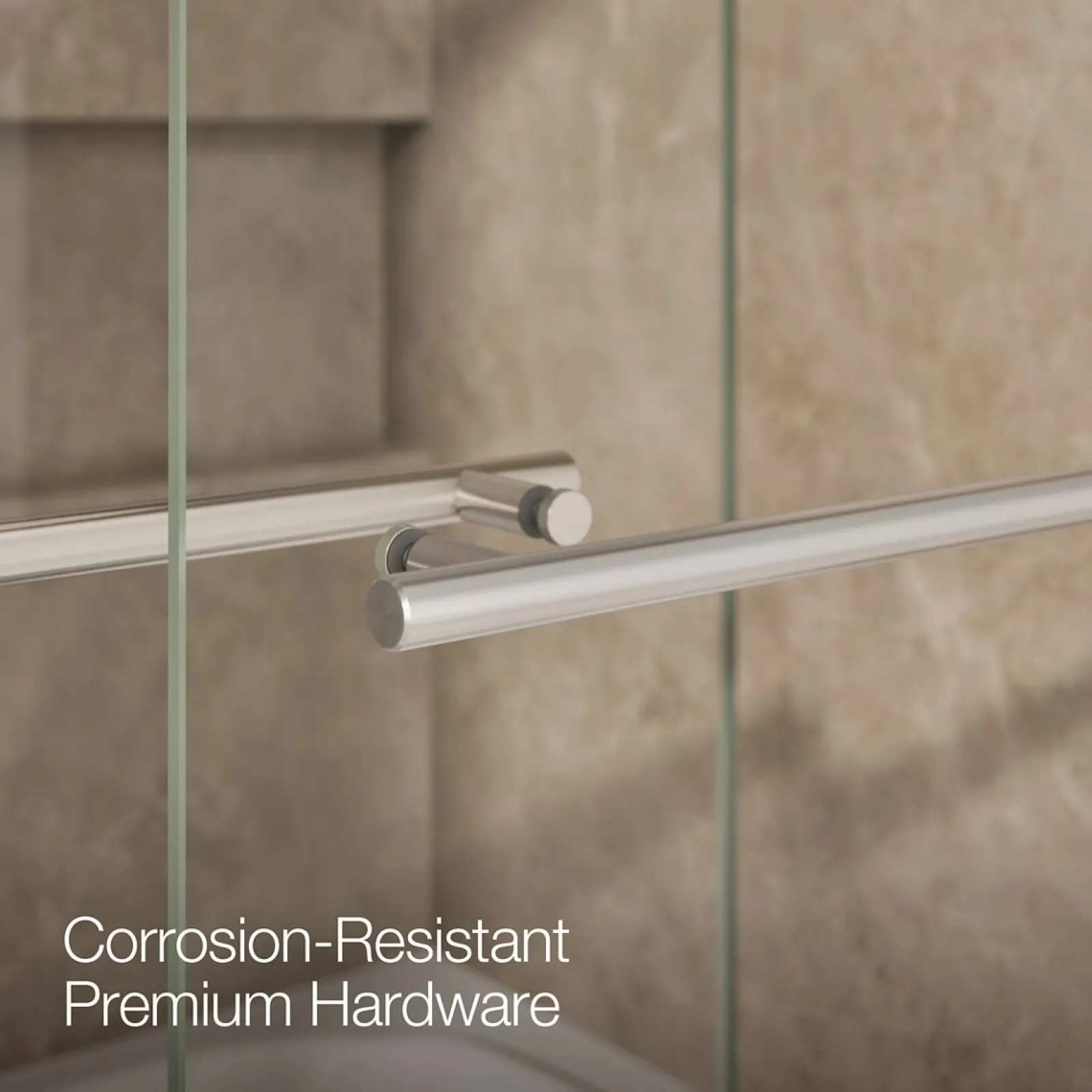 56-5/8"-59-5/8" W x 61.53" H bypass bath door with 3/8"-thick Crystal Clear glass^Kohler Hot