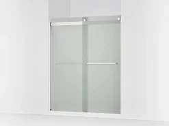 56-5/8"-59-5/8" W x 74" H bypass shower door with 1/4"-thick Frosted glass^Kohler