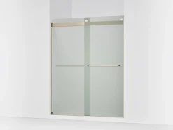 56-5/8"-59-5/8" W x 74" H bypass shower door with 1/4"-thick Frosted glass^Kohler