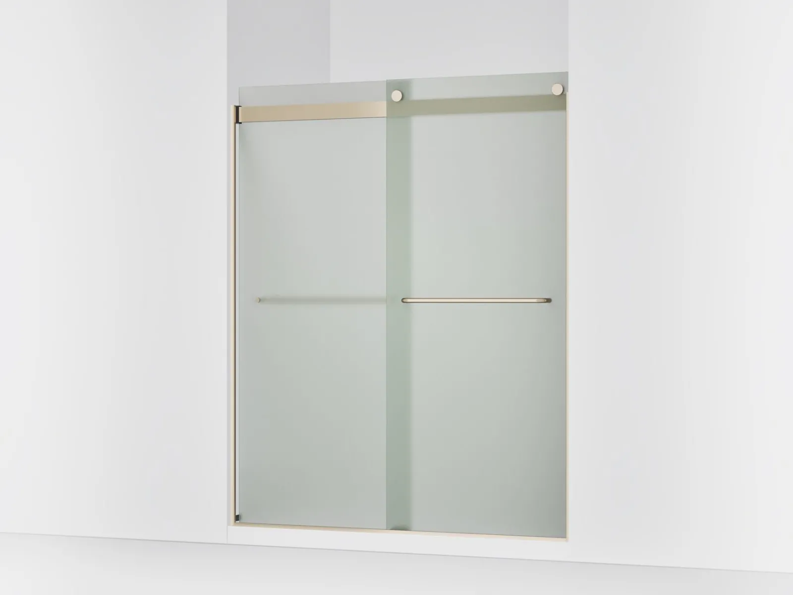 56-5/8"-59-5/8" W x 74" H bypass shower door with 1/4"-thick Frosted glass^Kohler