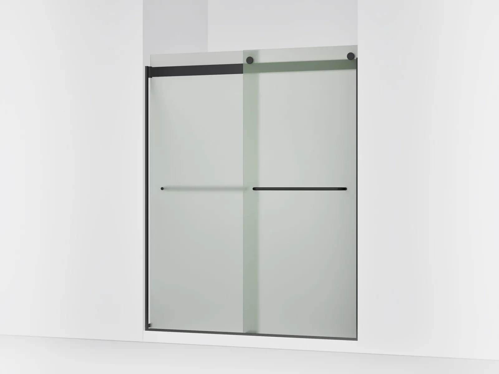 56-5/8"-59-5/8" W x 74" H bypass shower door with 1/4"-thick Frosted glass^Kohler
