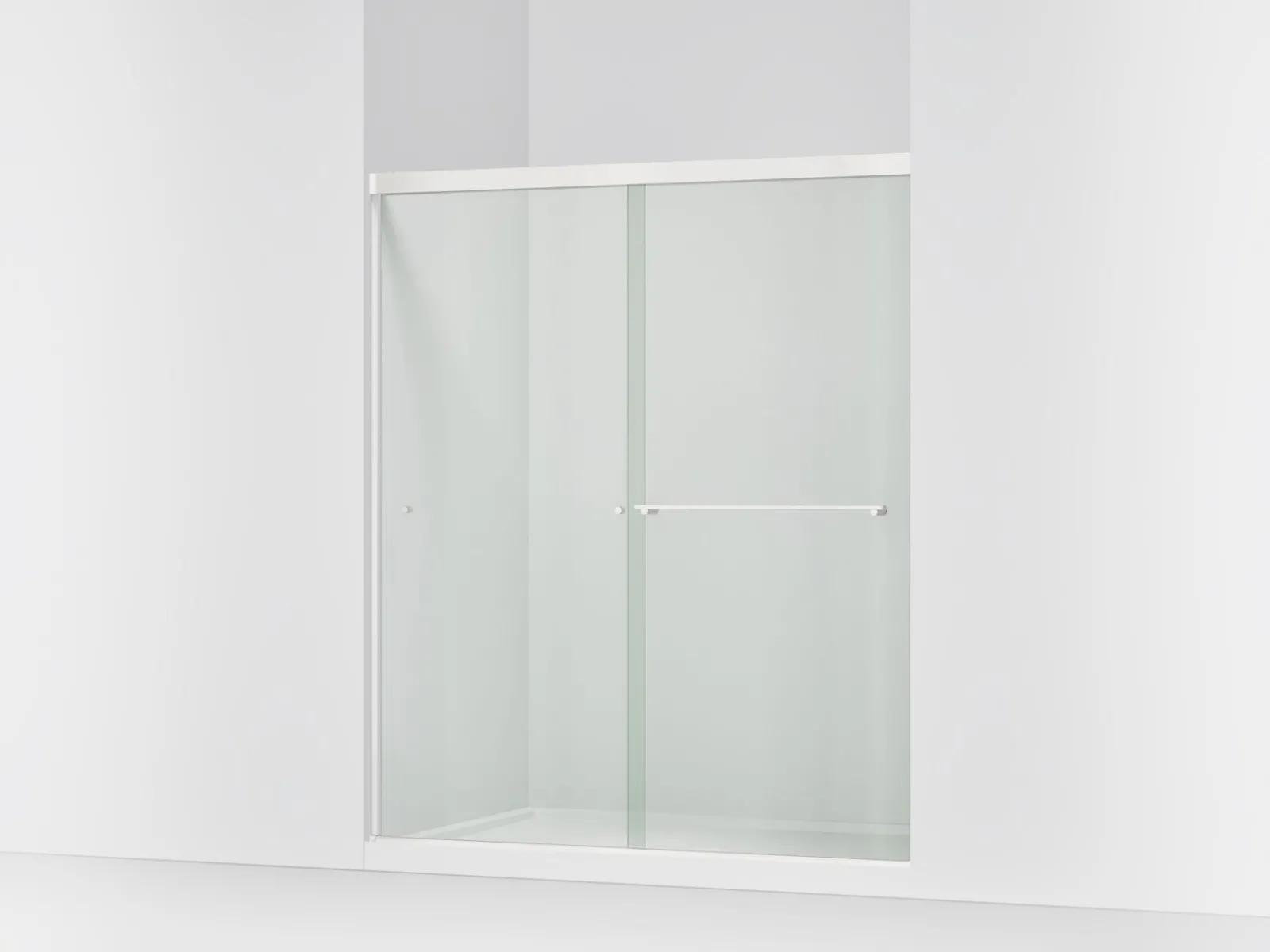 55-5/8"-59-5/8" W x 70" H bypass shower door with 5/16"-thick Crystal Clear glass^Kohler Clearance