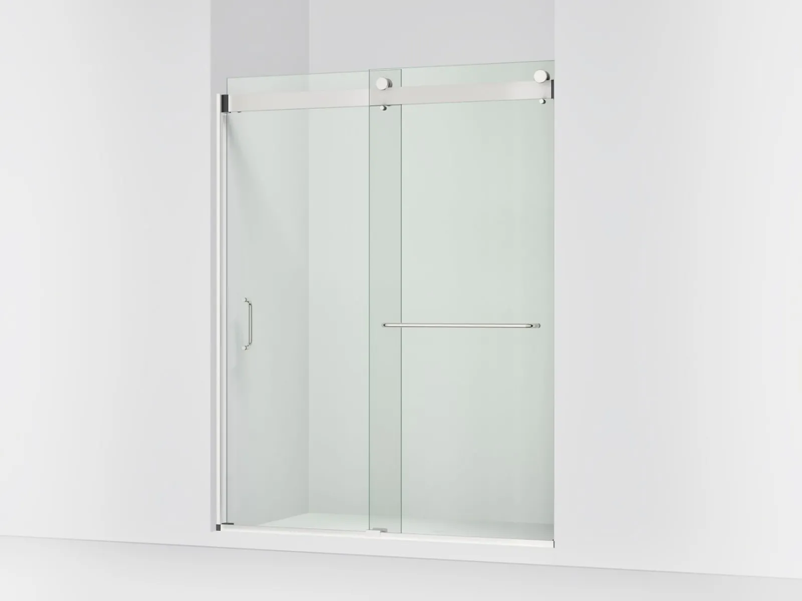60"-66" W x 80-1/4" H bypass shower door with 3/8"-thick Crystal Clear glass^Kohler New