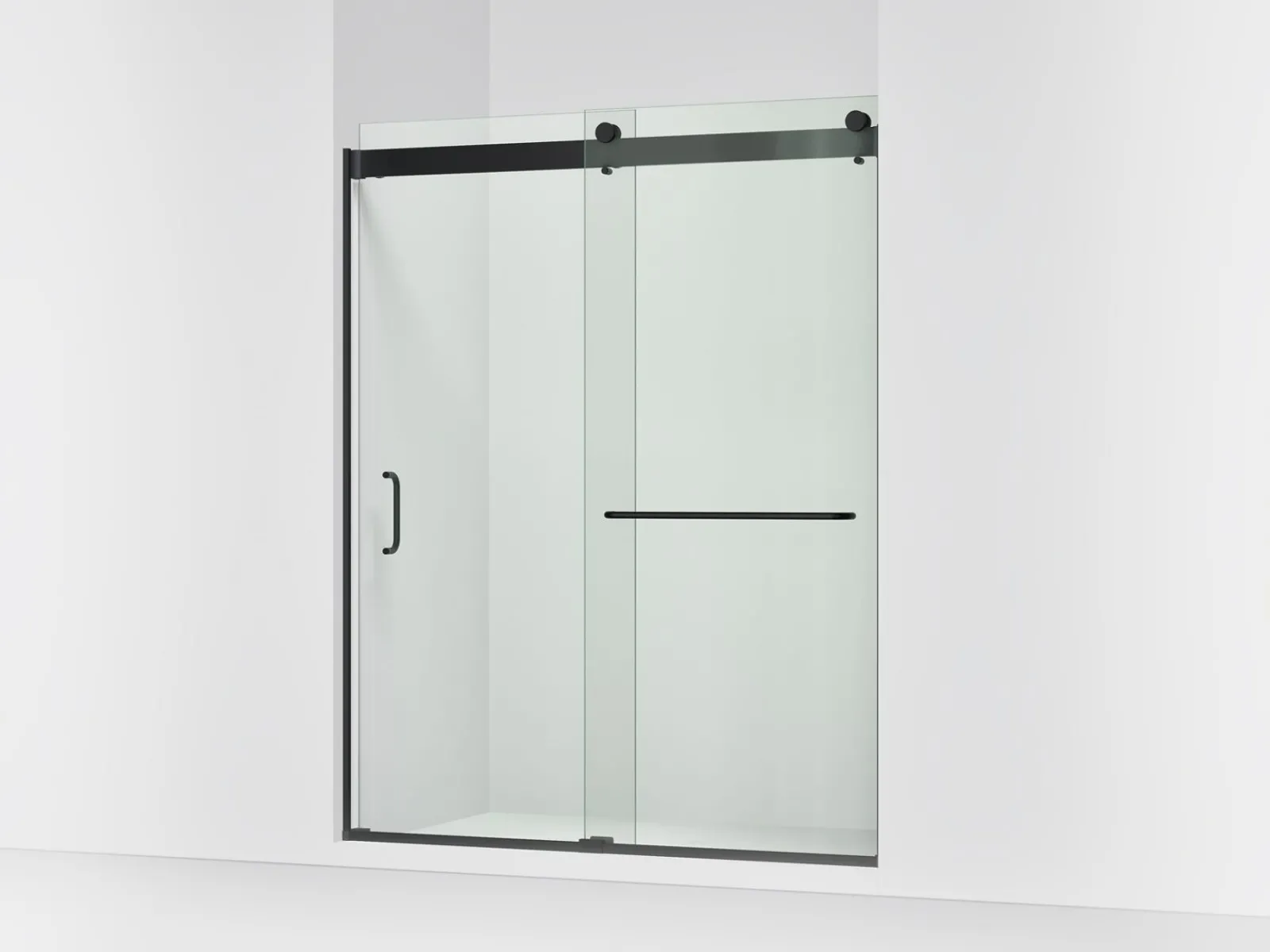 60"-66" W x 80-1/4" H bypass shower door with 3/8"-thick Crystal Clear glass^Kohler New