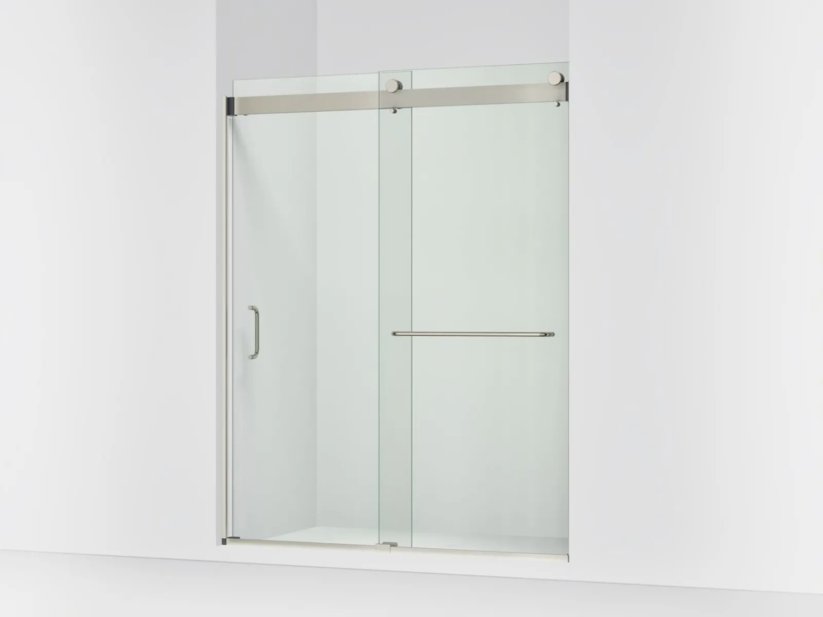 60"-66" W x 80-1/4" H bypass shower door with 3/8"-thick Crystal Clear glass^Kohler New