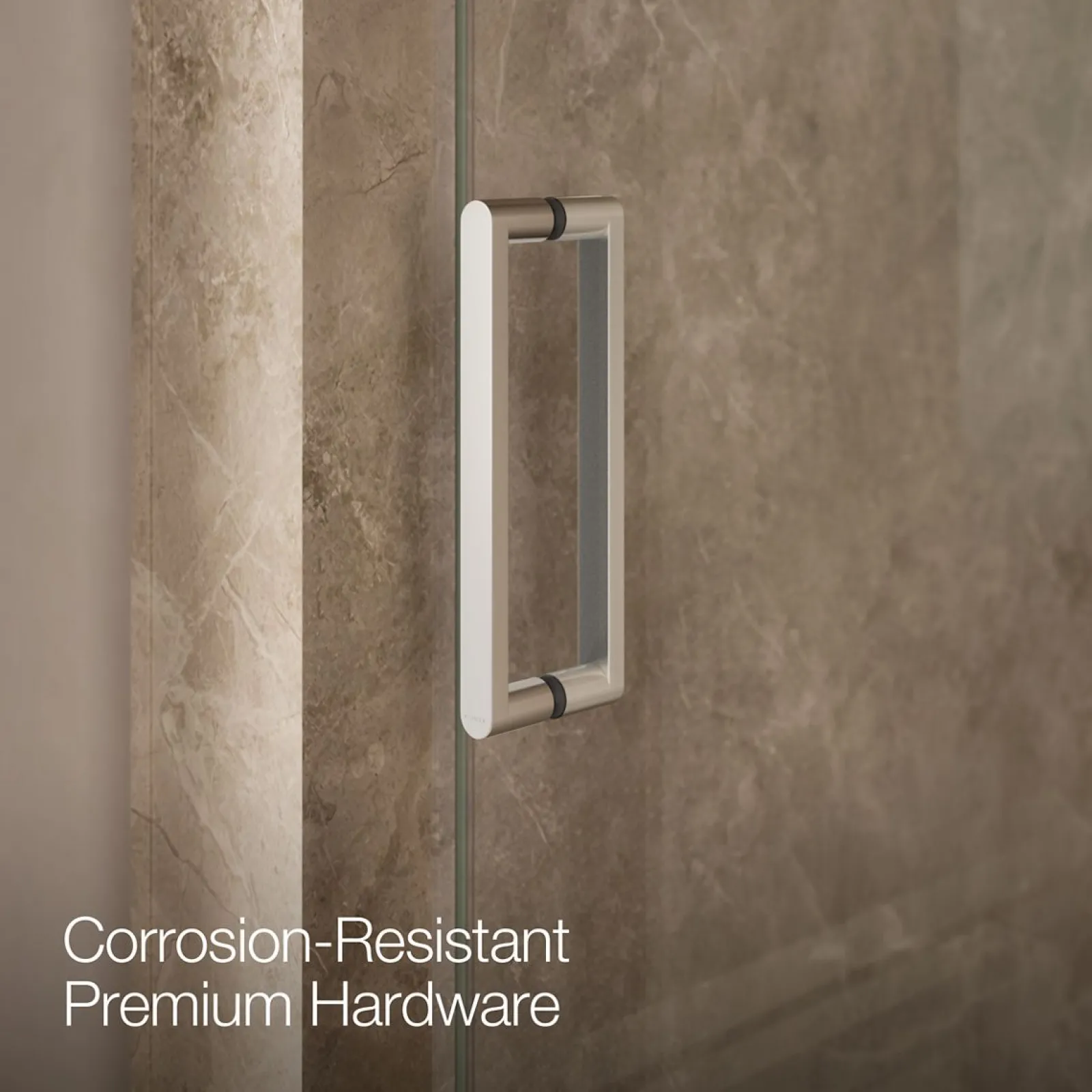 39-1/8"-44" W x 74" H pivot shower door with 5/16"-thick Crystal Clear glass^Kohler Clearance