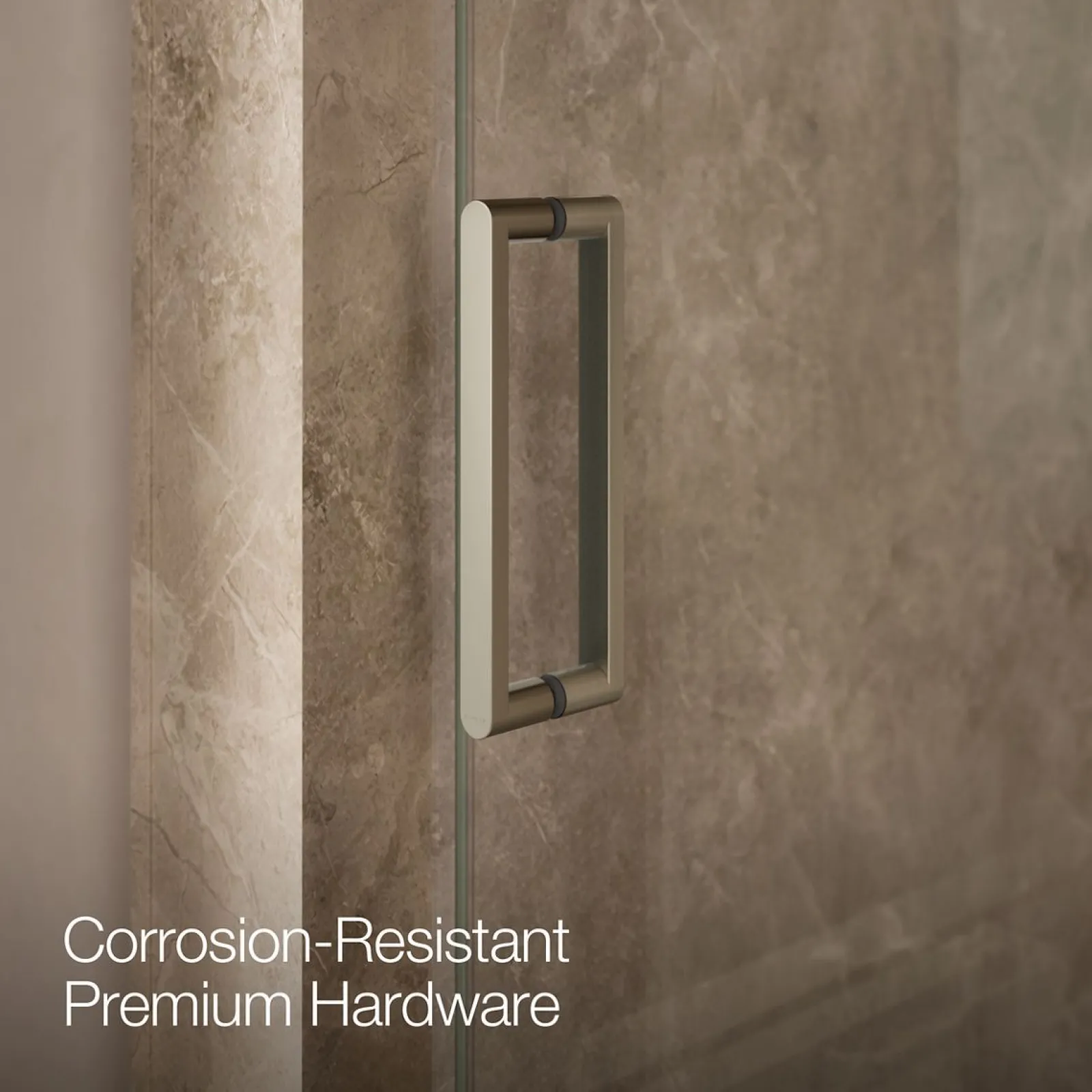 39-1/8"-44" W x 74" H pivot shower door with 5/16"-thick Crystal Clear glass^Kohler Clearance