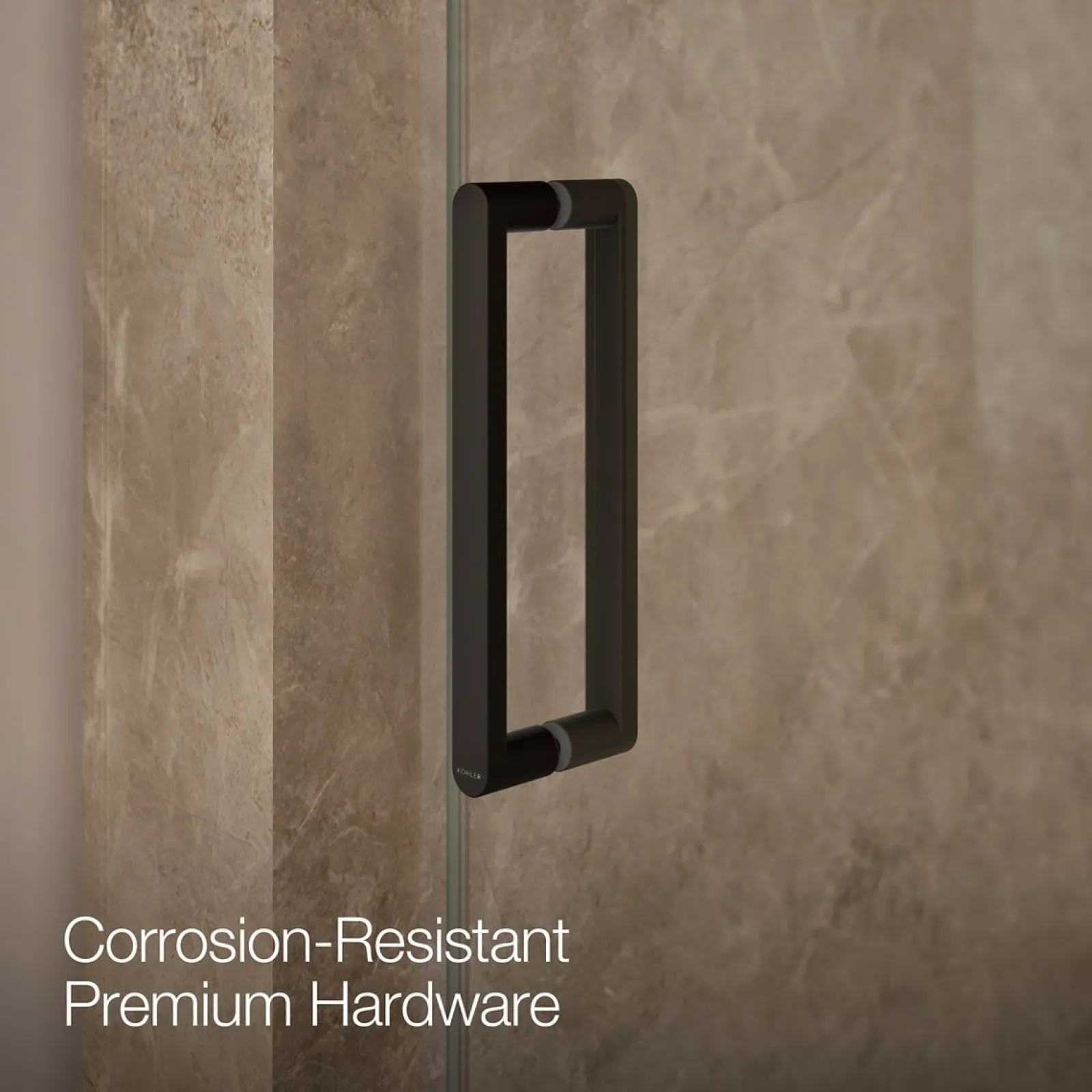 43-1/8"-48" W x 74" H pivot shower door with 5/16"-thick Crystal Clear glass^Kohler New