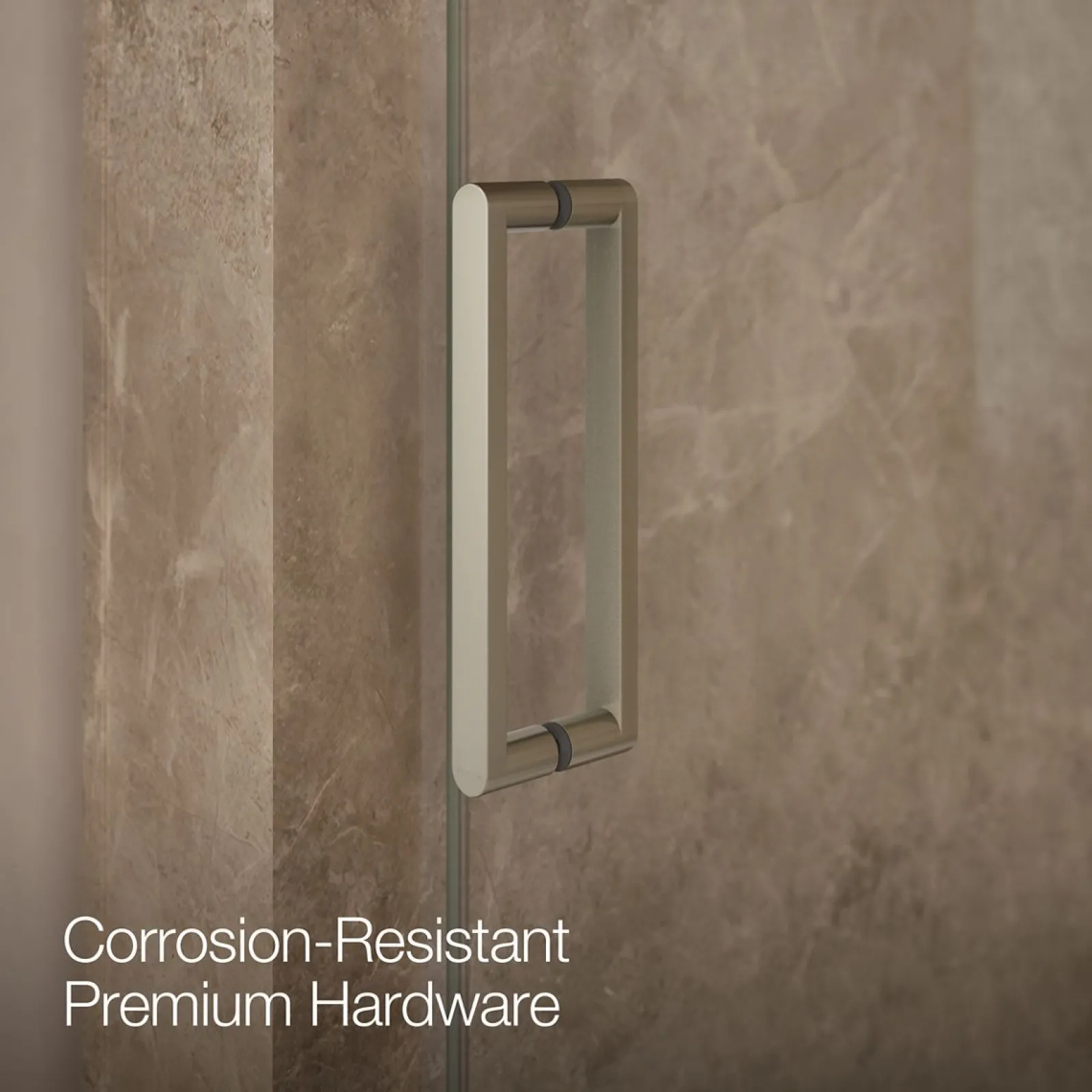 43-1/8"-48" W x 74" H pivot shower door with 5/16"-thick Crystal Clear glass^Kohler New